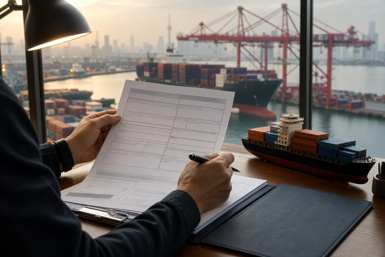 Logistics professionals coordinating container shipments in a Chinese control room