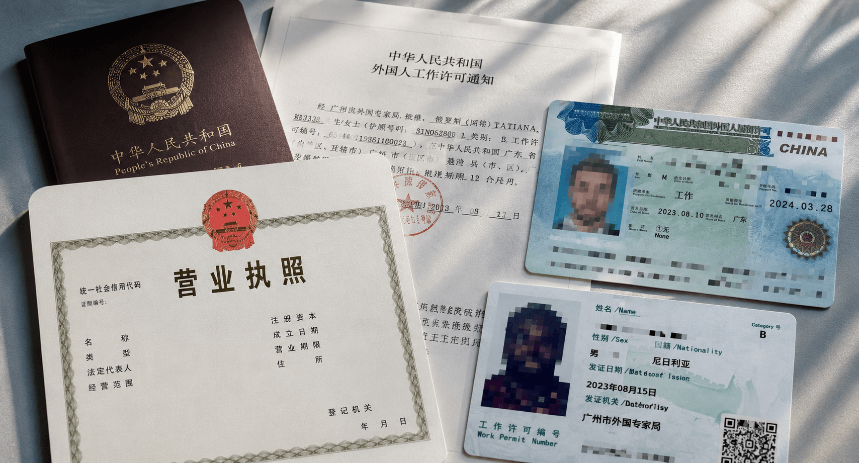 Chinese Work Permit and residence documents arranged for an application review